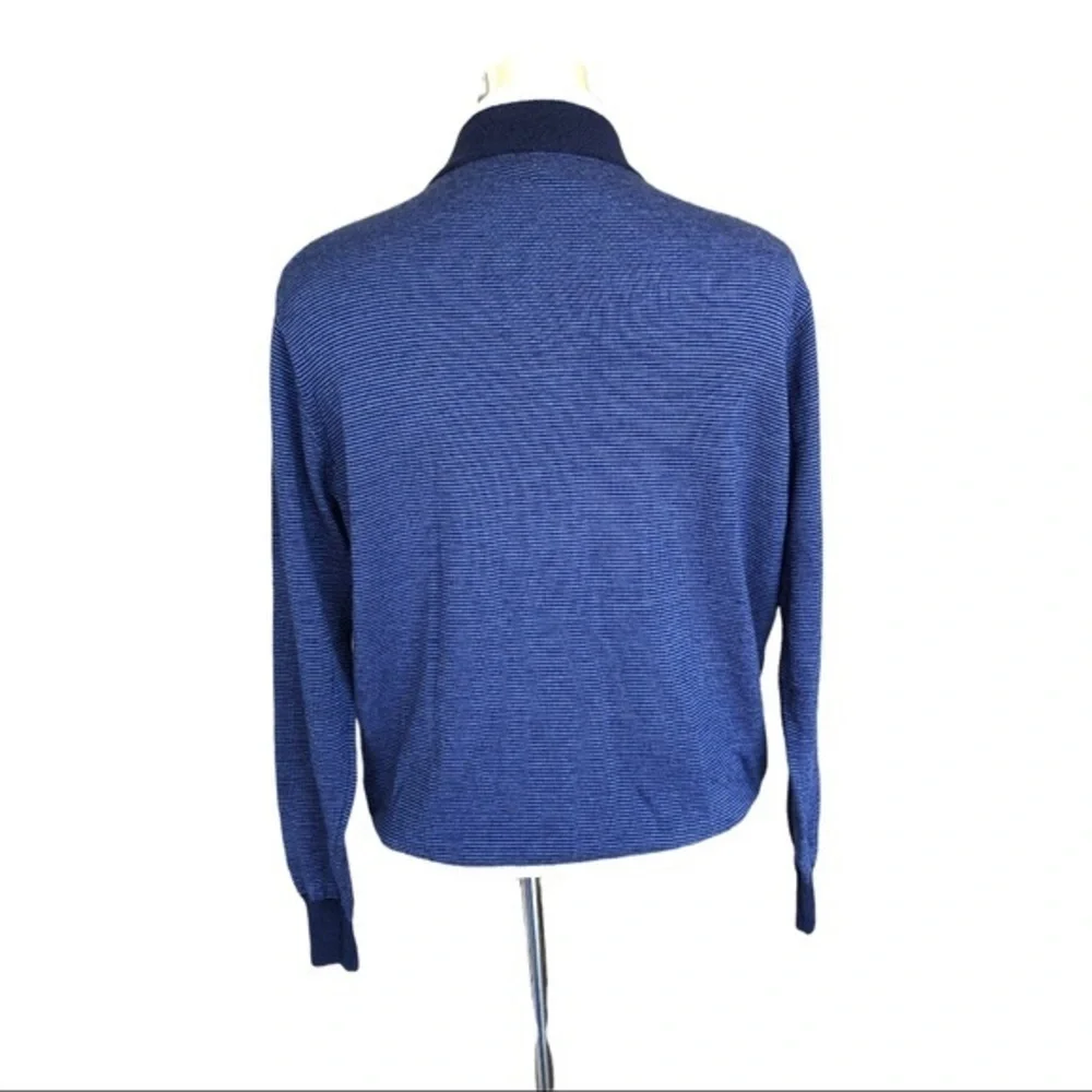 PETER MILLAR Needle-Stripe 100% Merino Wool Quarter-Zip Golf Pullover